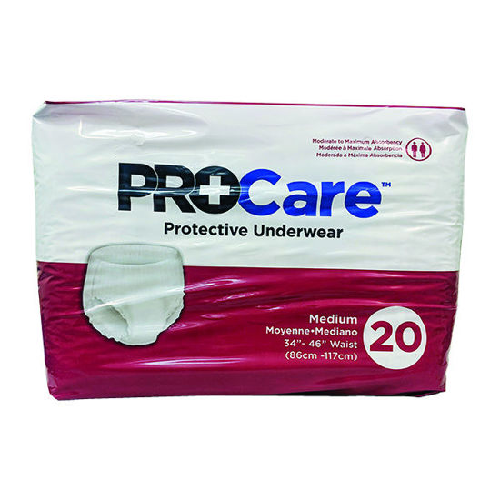 Picture of Procare underwear medium  20 ct.  waist size: 34 - 46 in.