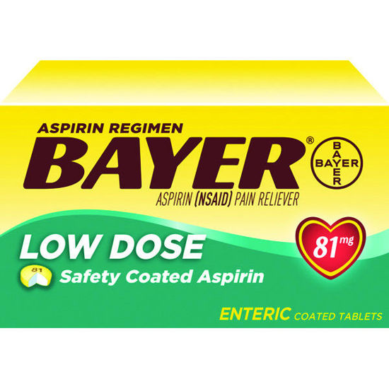 Picture of Bayer aspirin low dose tablets 81mg 120 ct.