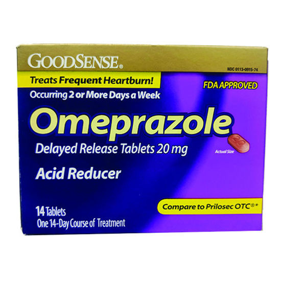 Picture of Omeprazole 20mg tablets -generic prilosec- 14 ct.